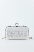 Bride To Be Sequined Clutch White/Silver