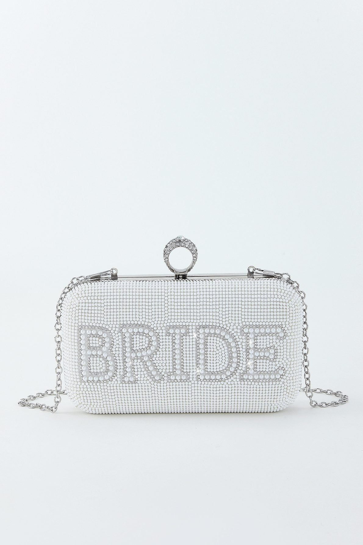 Bride To Be Sequined Clutch White/Silver