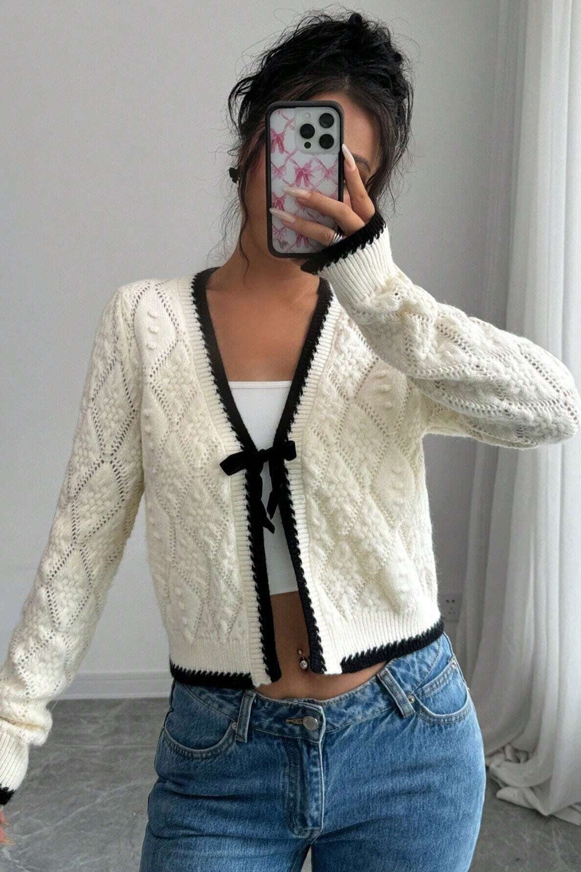 Sexy V-Neck Knit Cardigan