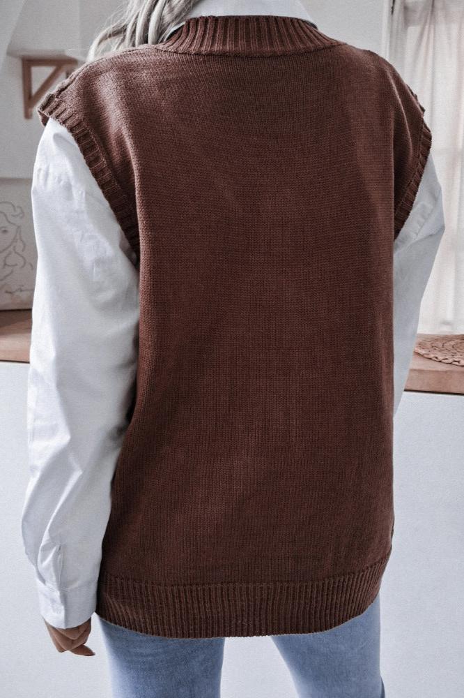 Geometric Knit Sweater Vest