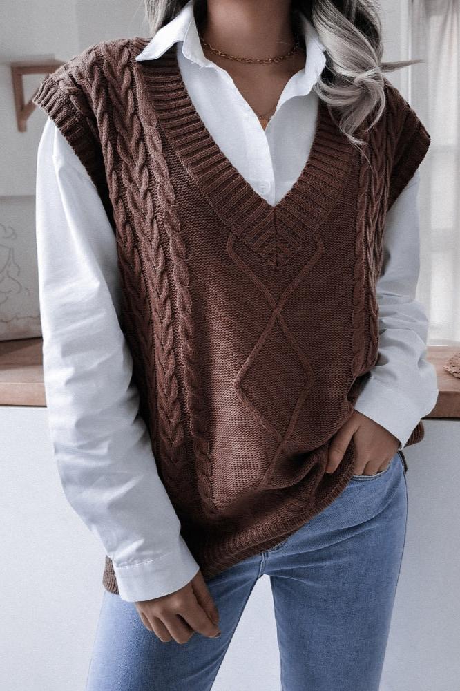 Geometric Knit Sweater Vest