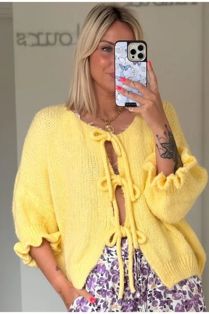 Bow Tie Knit Cardigan