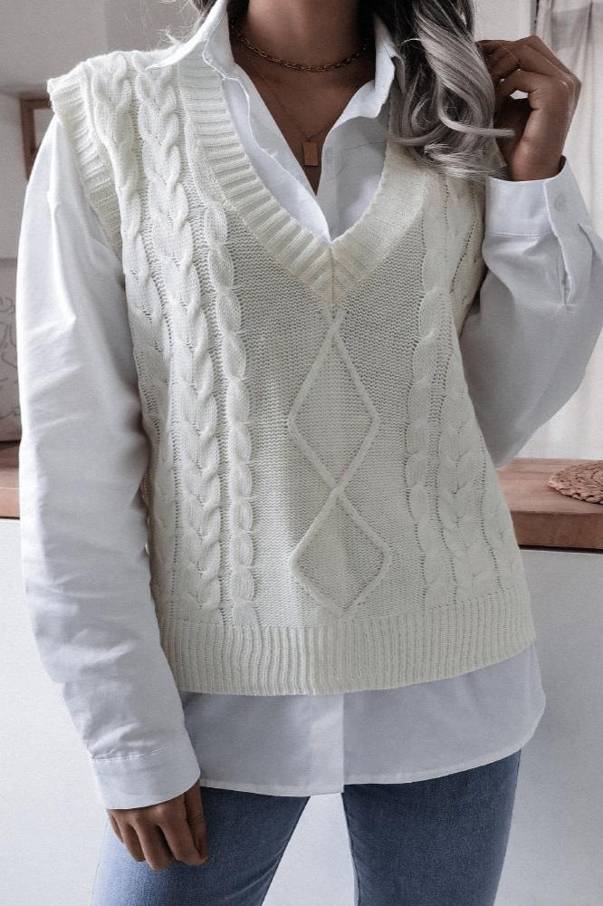 Geometric Knit Sweater Vest