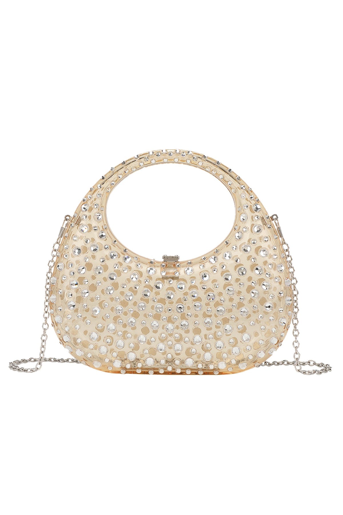 Modern Diamante Embellished Acrylic Clutch Bag
