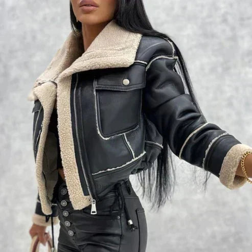 Leather Jacket in Black with a Timeless Design