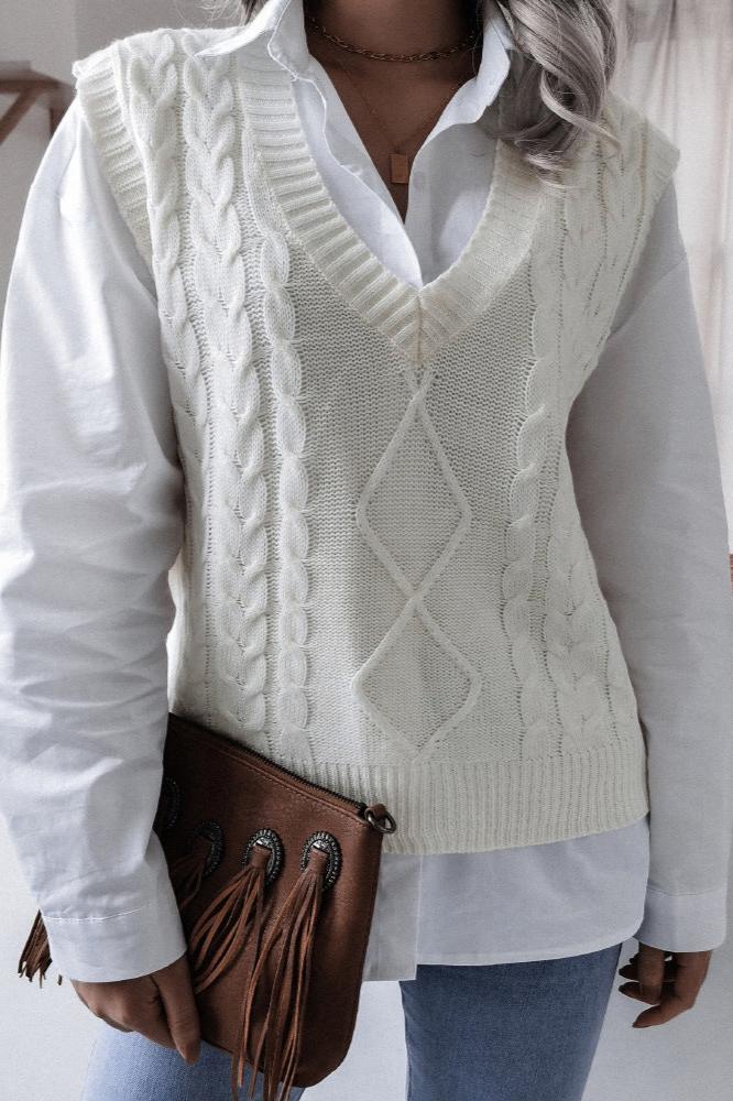 Geometric Knit Sweater Vest