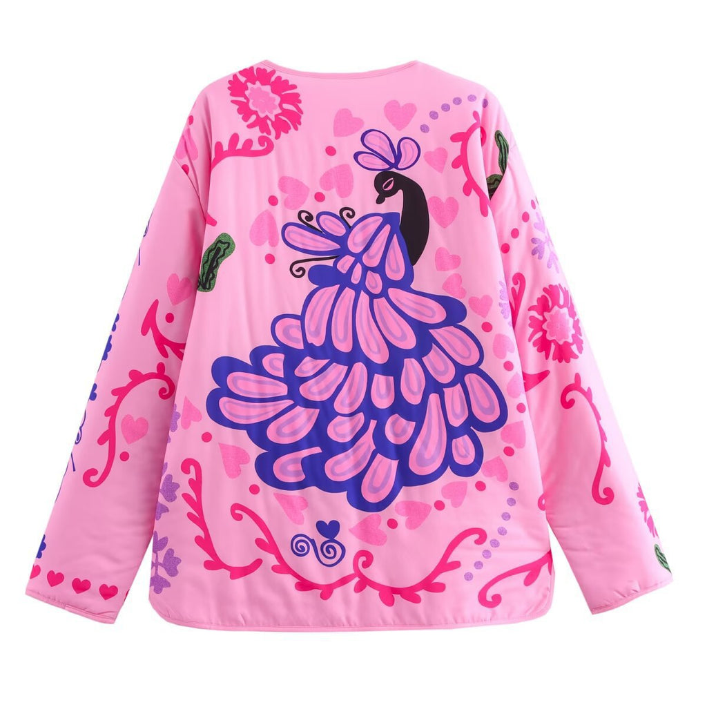 Jacket with Floral Print and Buttons