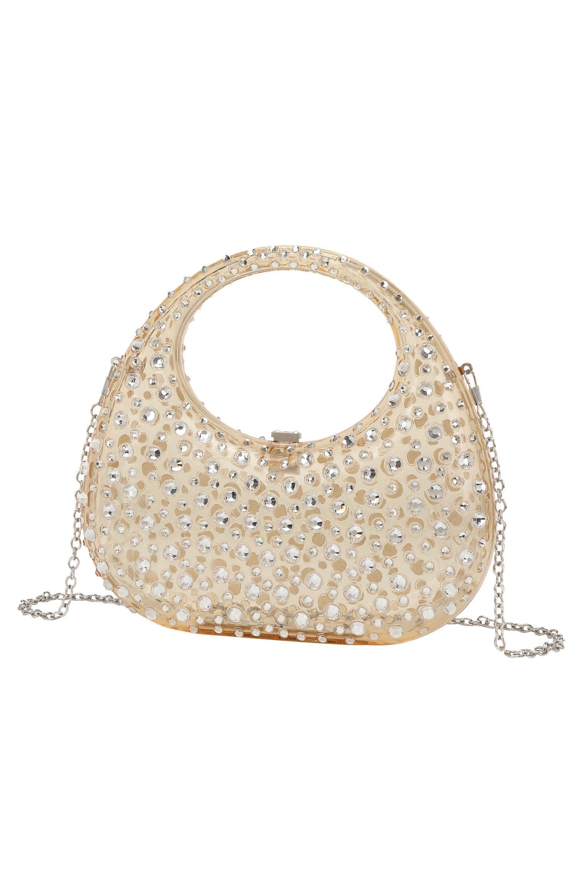 Modern Diamante Embellished Acrylic Clutch Bag