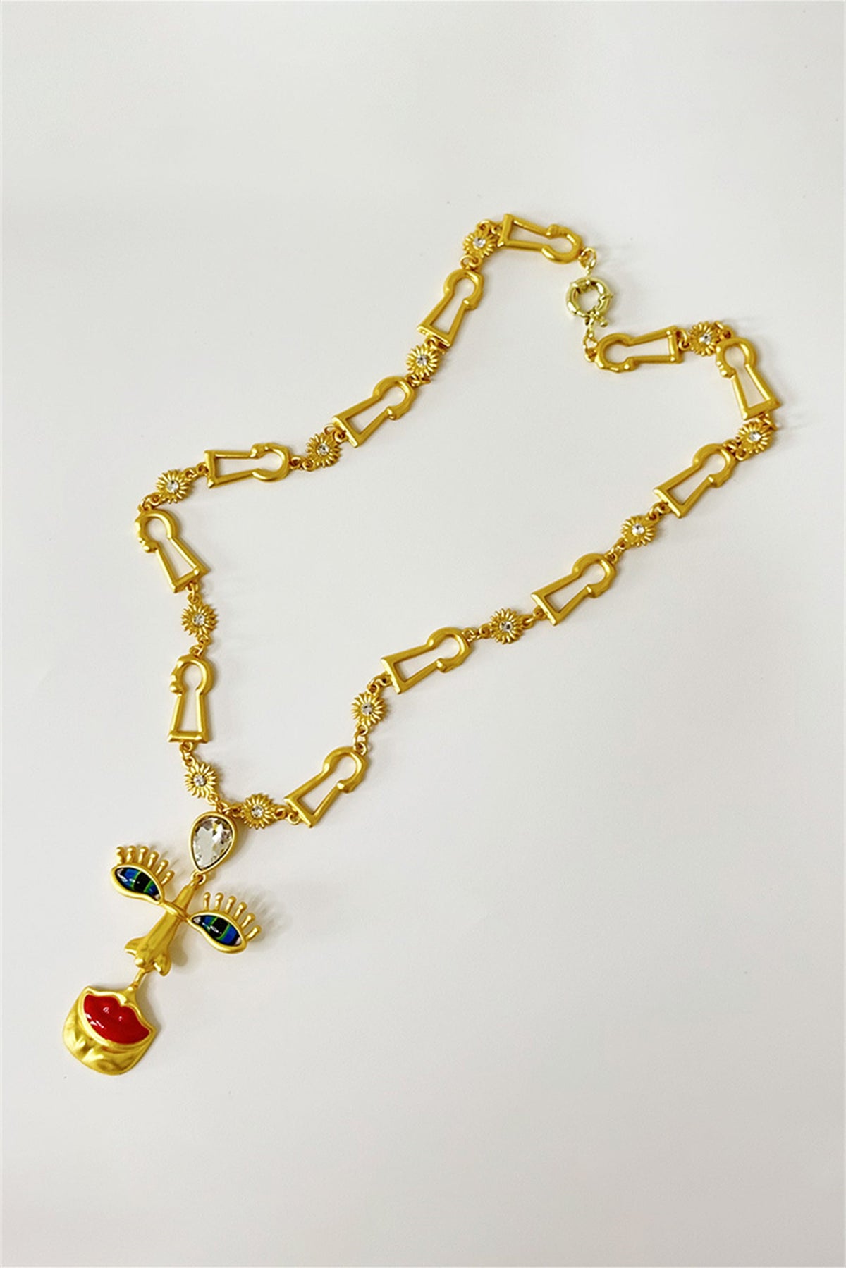 Statement Evil Eyes Retro Face Necklace