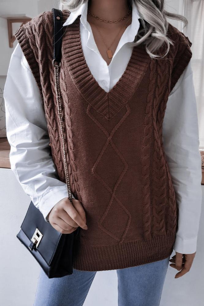 Geometric Knit Sweater Vest
