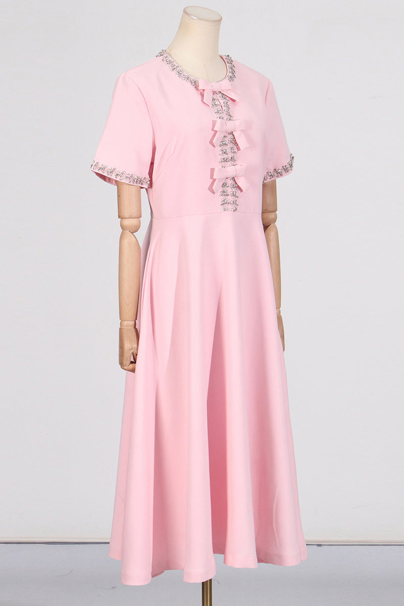 Zoe Bowknot Crystal-embellished Maxi-Length Dress