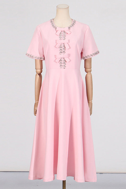 Zoe Bowknot Crystal-embellished Maxi-Length Dress
