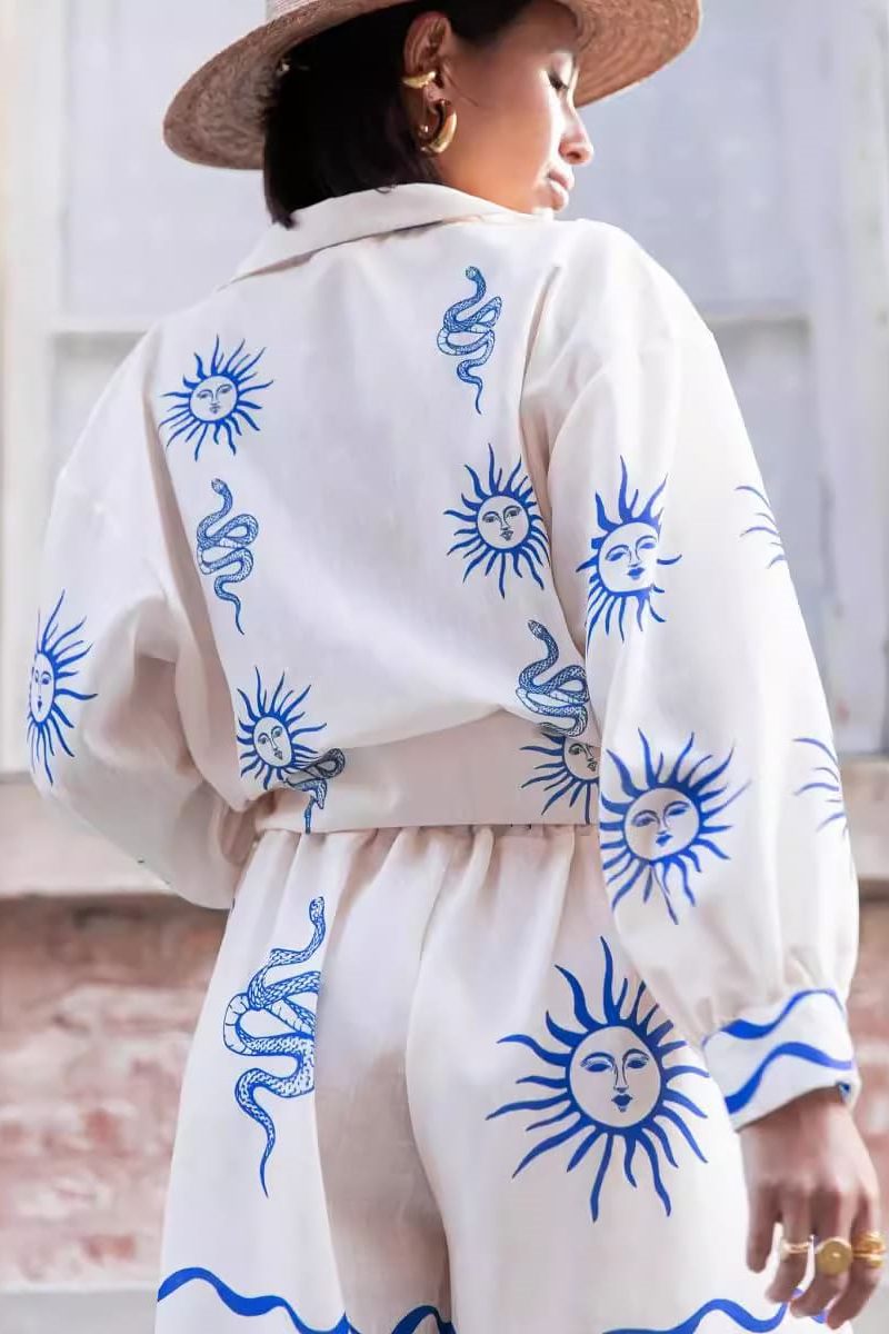 Coordinated Sunshine Print Short Set