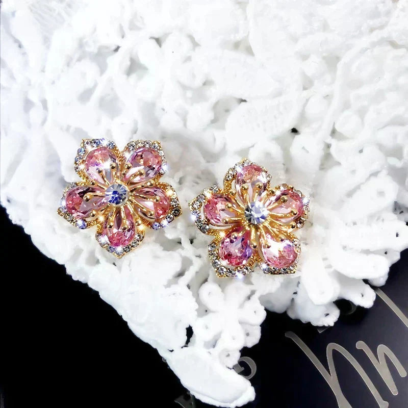 Silver Multicolor Zirconia Earrings