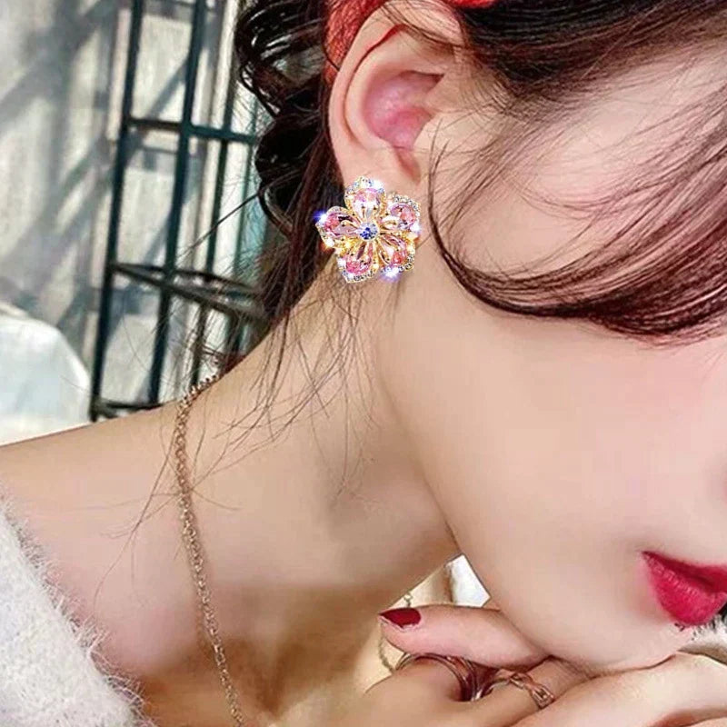 Silver Multicolor Zirconia Earrings