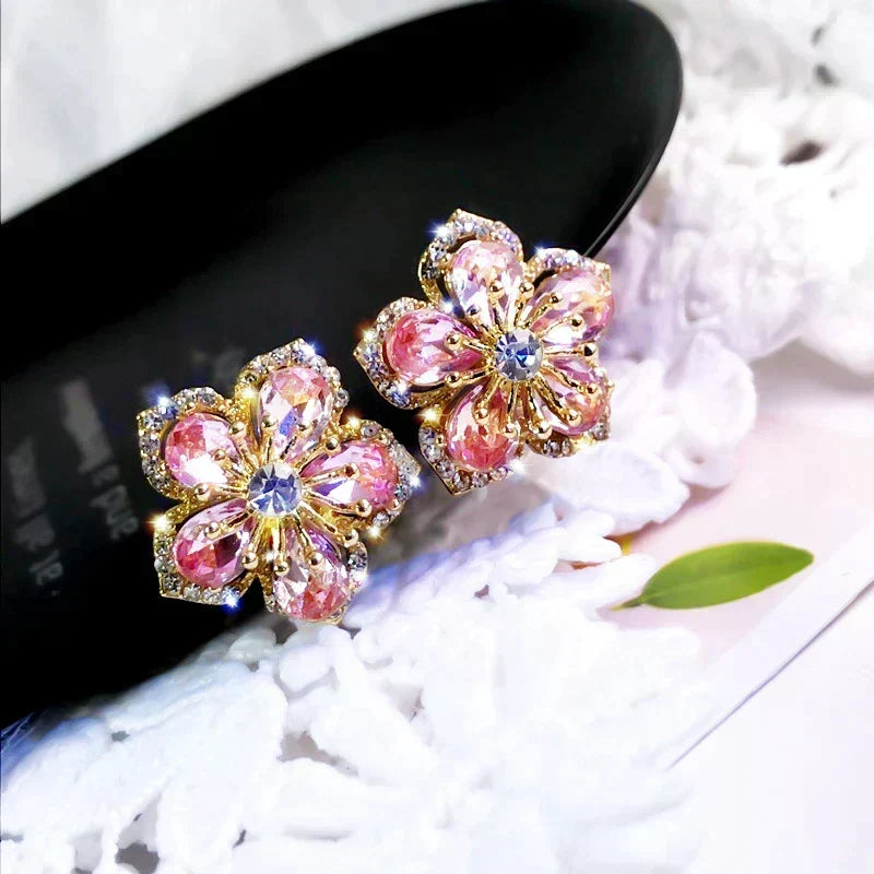Silver Multicolor Zirconia Earrings