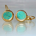 Vintage Gold Turquoise Earrings