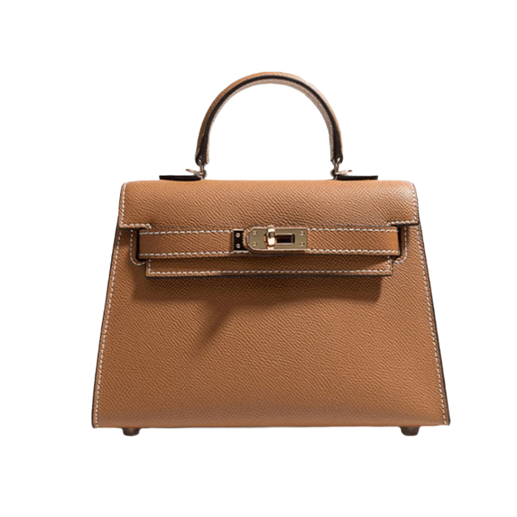 Fiorenza Top Handle Flap Vegan Leather Handbag - Compact Crossbody with Detachable Strap