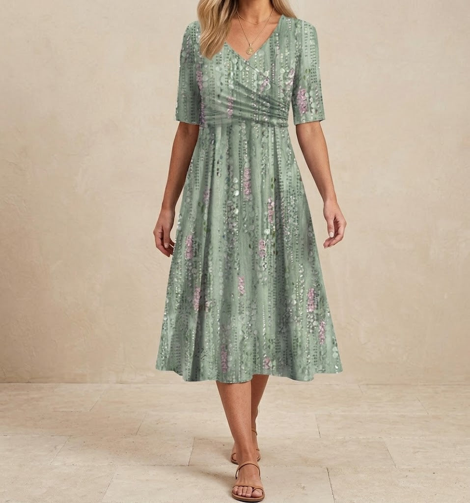 Claire | Midi Dress with Flattering Tummy Coverage
