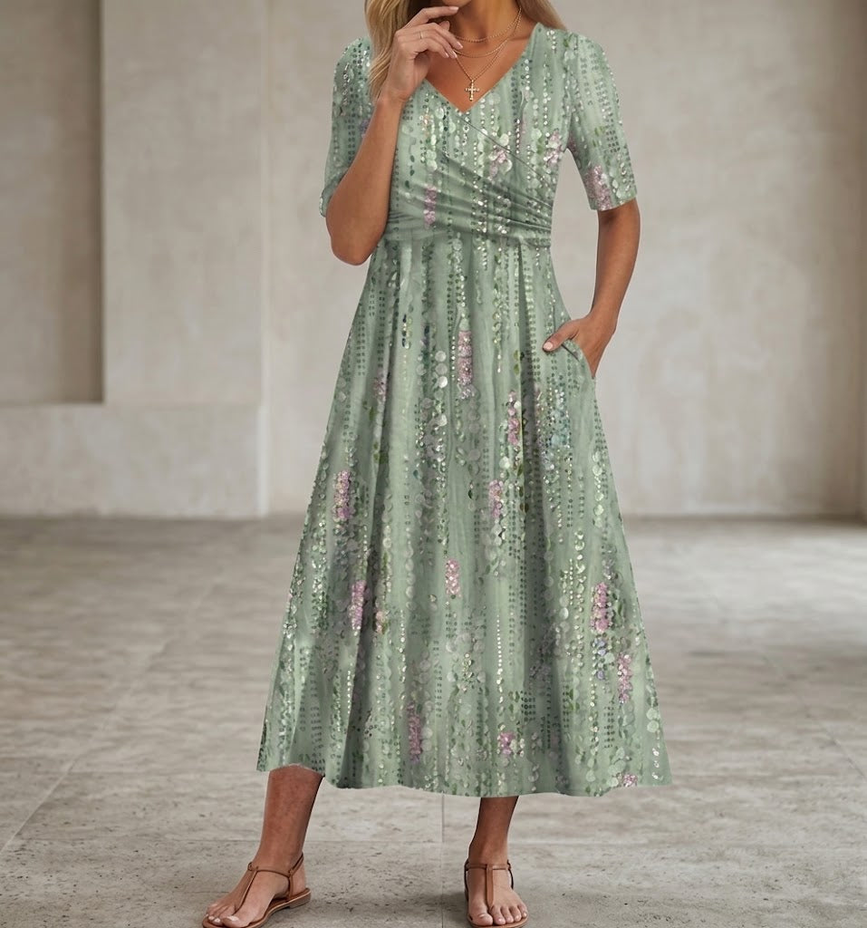 Claire | Midi Dress with Flattering Tummy Coverage