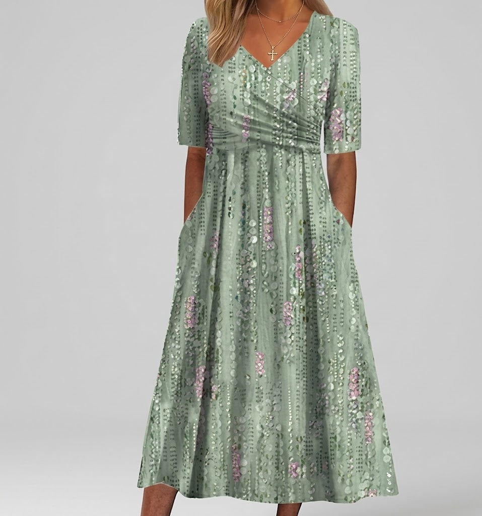 Claire | Midi Dress with Flattering Tummy Coverage