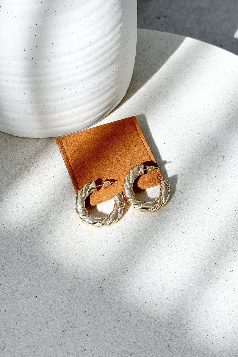 Statement Amalie Hoop Earrings Gold