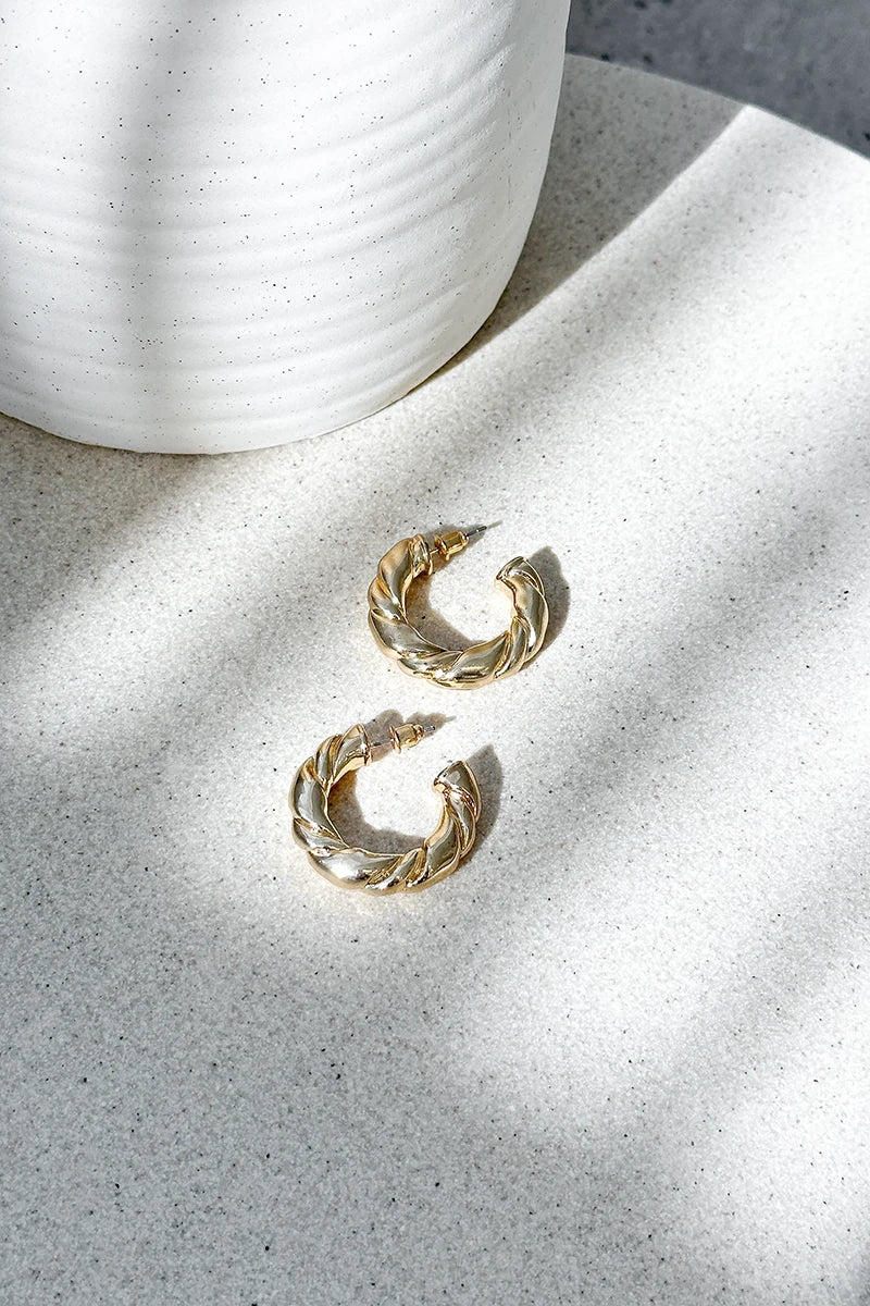 Statement Amalie Hoop Earrings Gold