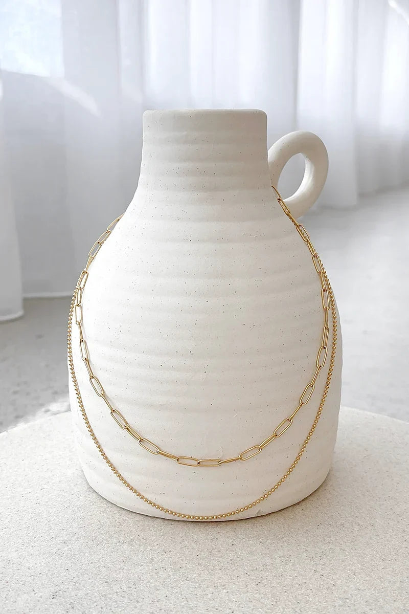Coordinated Dani Chain Necklace Set Gold