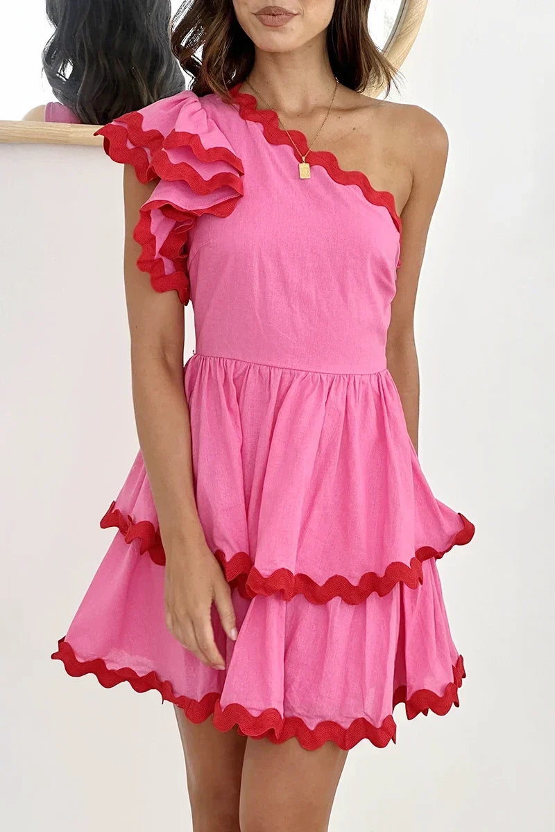 Daisuke Mini-Length Dress Pink / Red