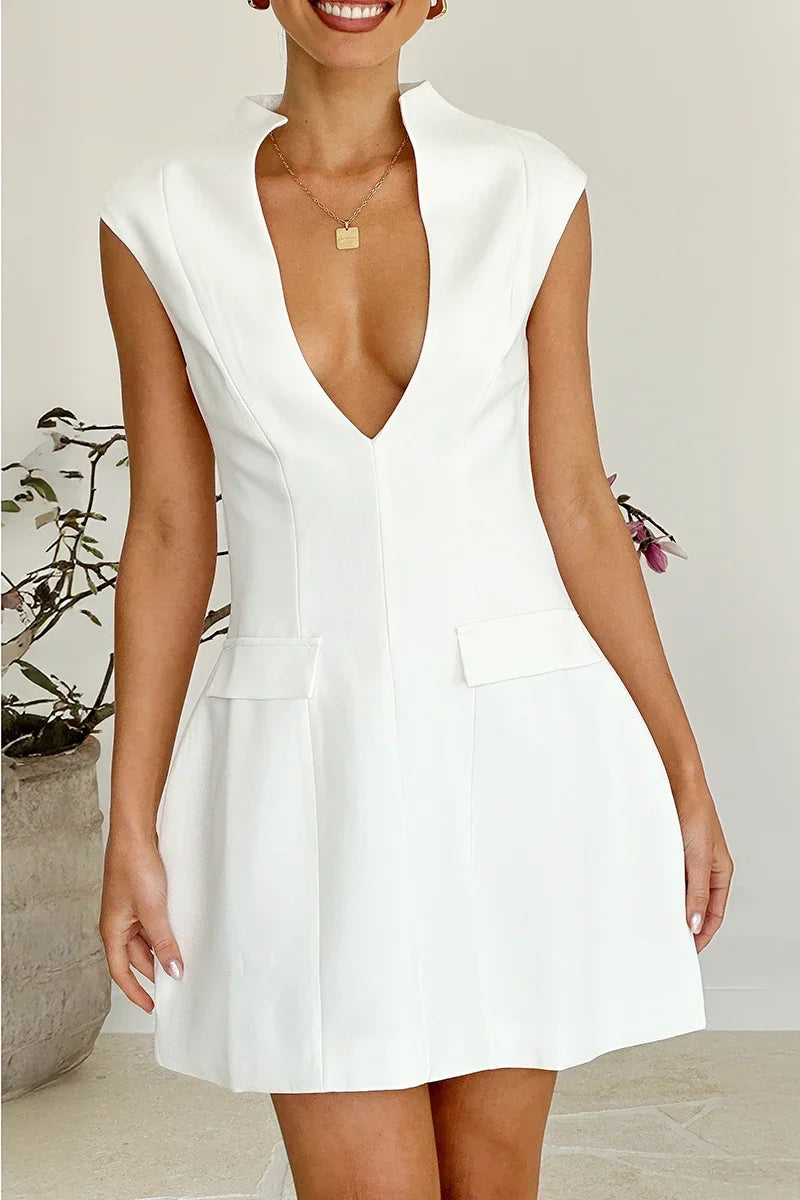 Tahiya Mini-Length Dress White