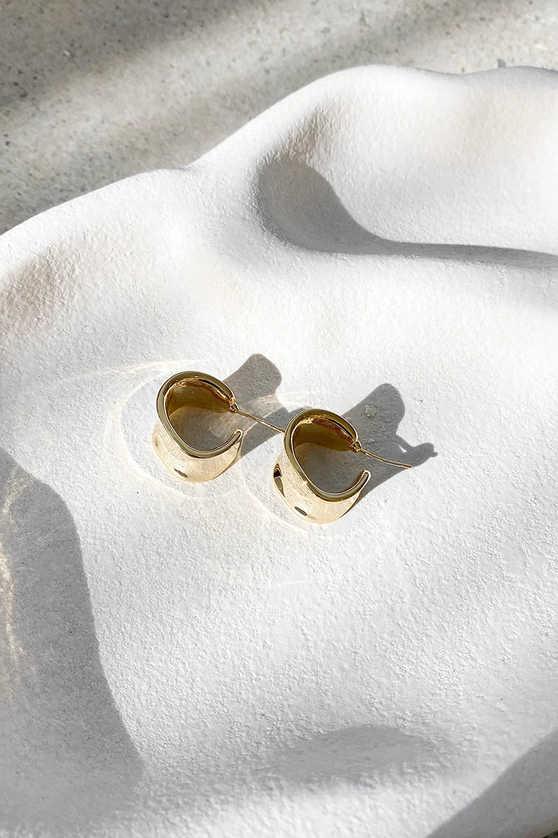 Statement Erin Hoop Earrings Gold