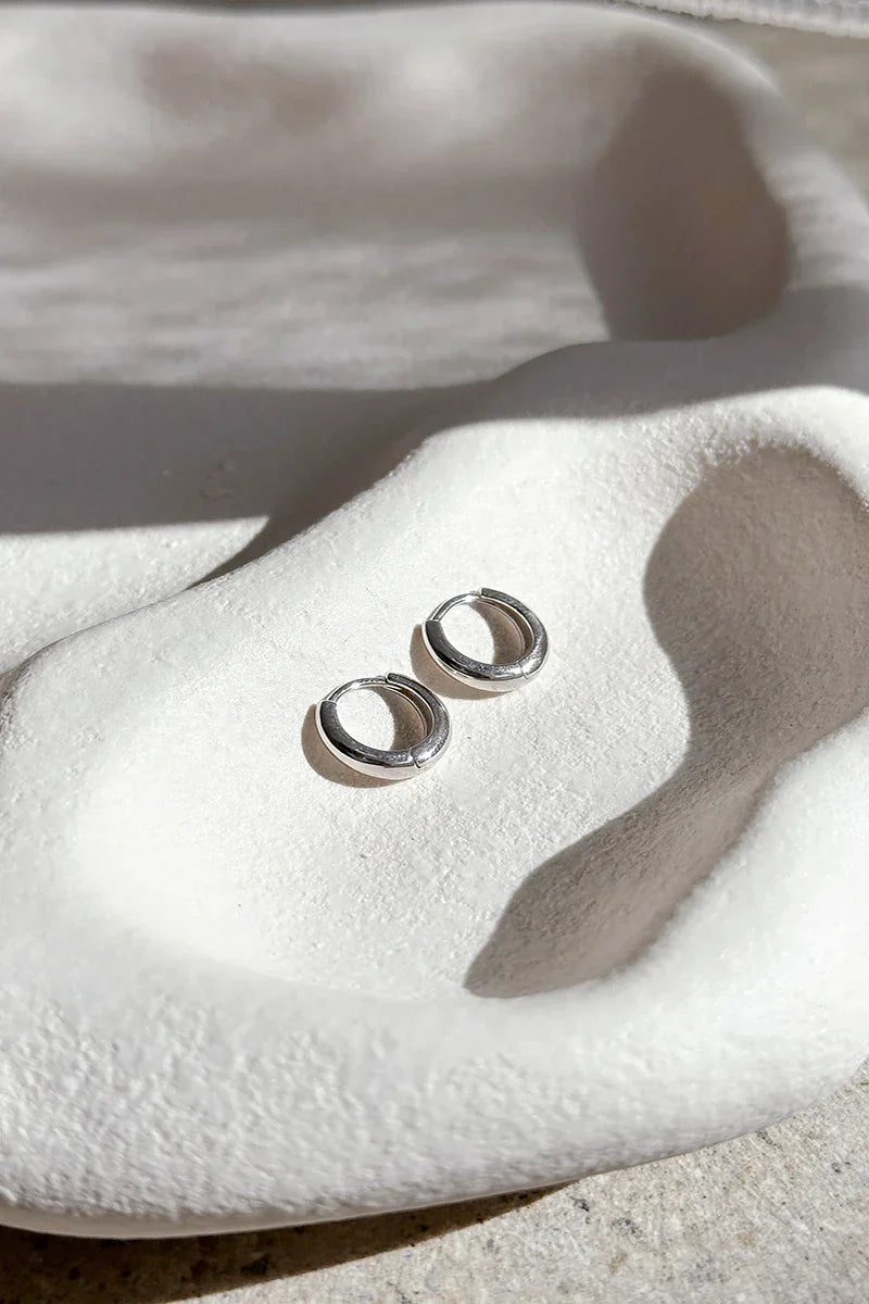 Statement Island Glow Hoop Earrings Sterling Silver