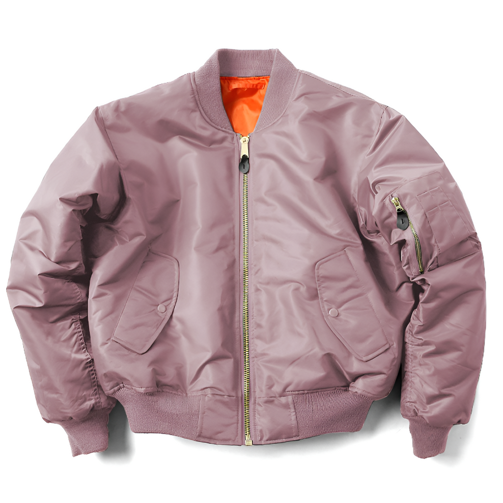 Women's Classic Zip-Up Bomber Jacket with Ribbed Collar and Utility Sleeve Pocket – Relaxed Fit Lightweight Casual Outerwear for Everyday Streetwear and Autumn Spring Layering