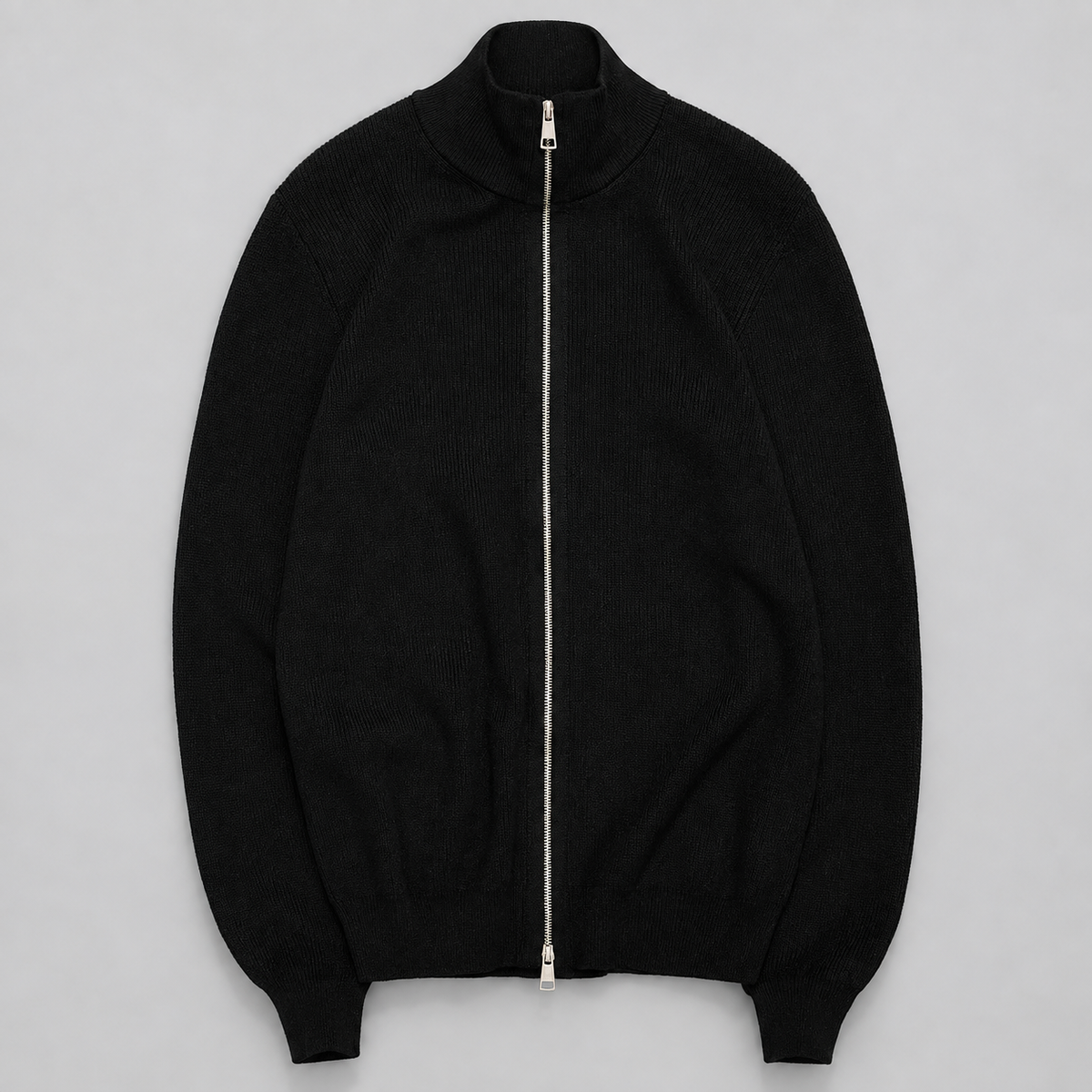 Renz - Men's Ribbed Full-Zip Knit Cardigan