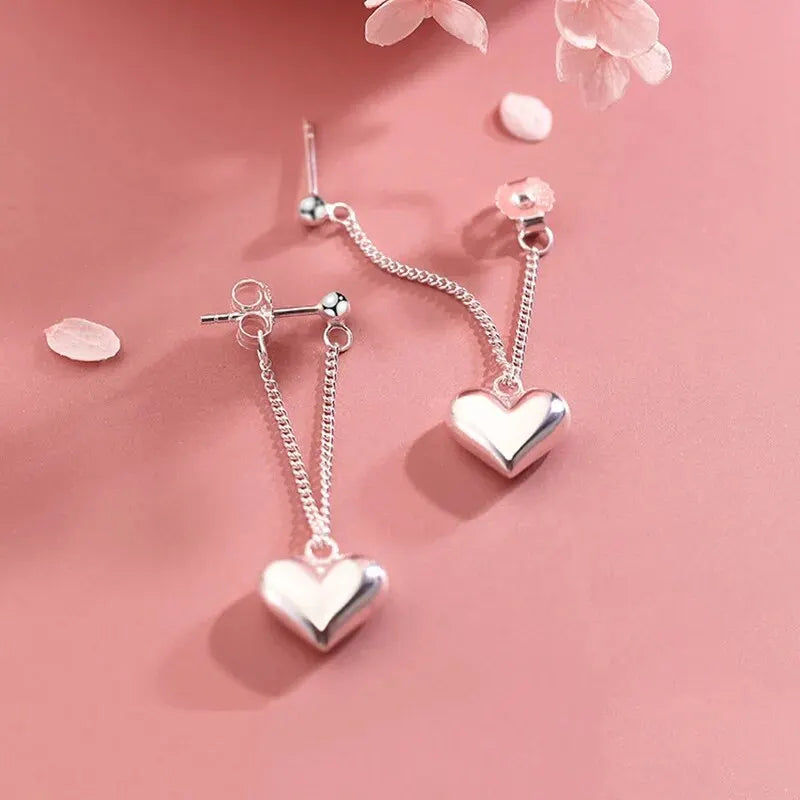 Antique Italian Sterling Silver Geometric Heart Hoops - Limited Edition
