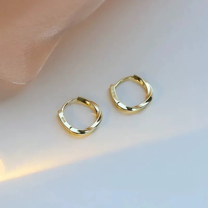 Round Inlaid Sterling Silver Earrings - Italy Limited Edition