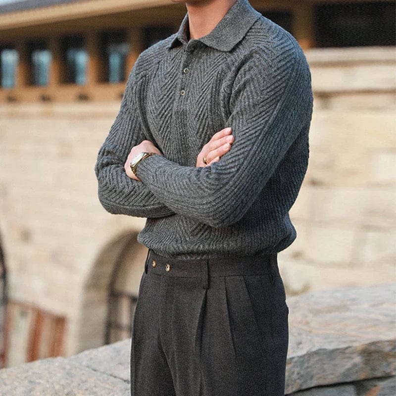 Polyester Sweater with Zip Front