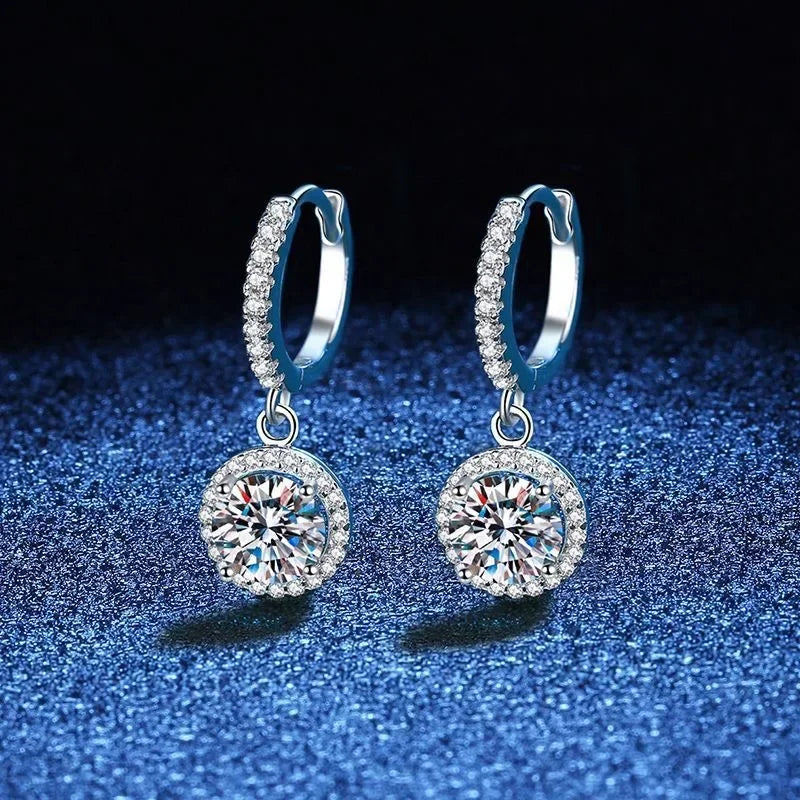 1 Carat Moissanite Sterling Silver Earrings – Exclusive Edition