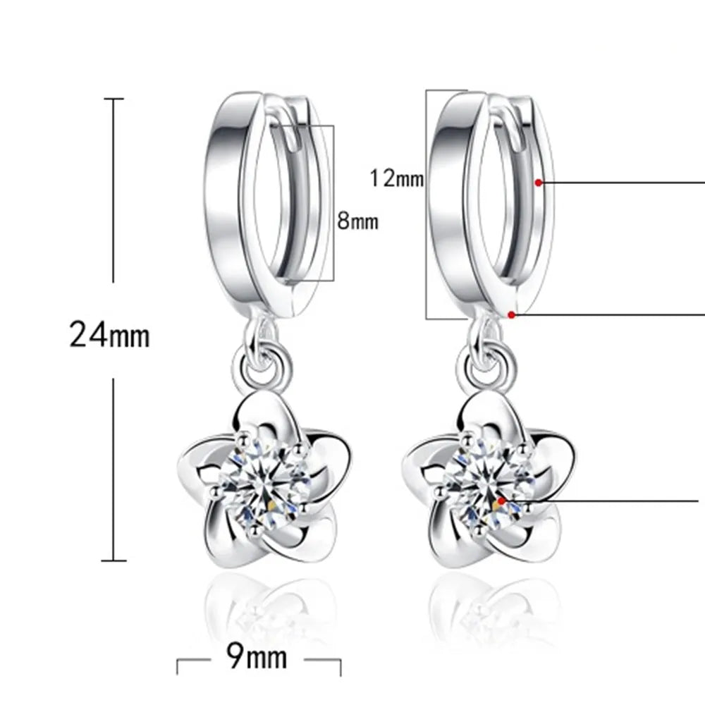 Sterling Silver Purple & White Cubic Zirconia Earrings - Limited Edition