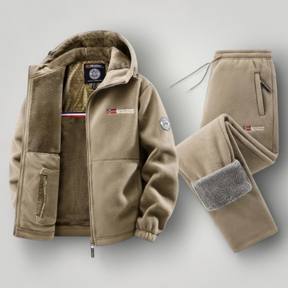 Water-Resistant Fleece Jacket and Pants Set