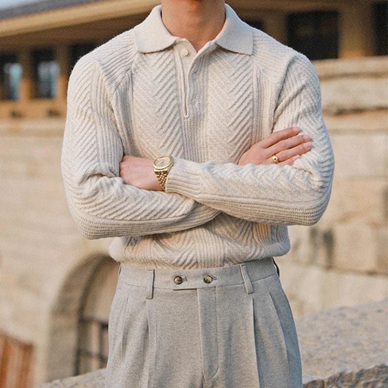 Polyester Sweater with Zip Front