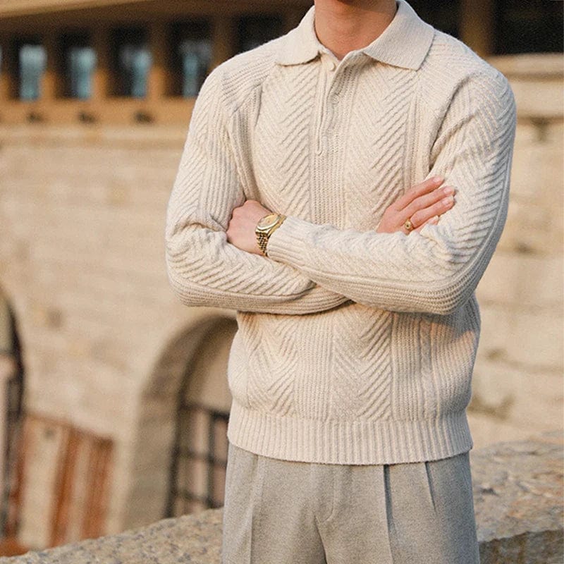 Polyester Sweater with Zip Front