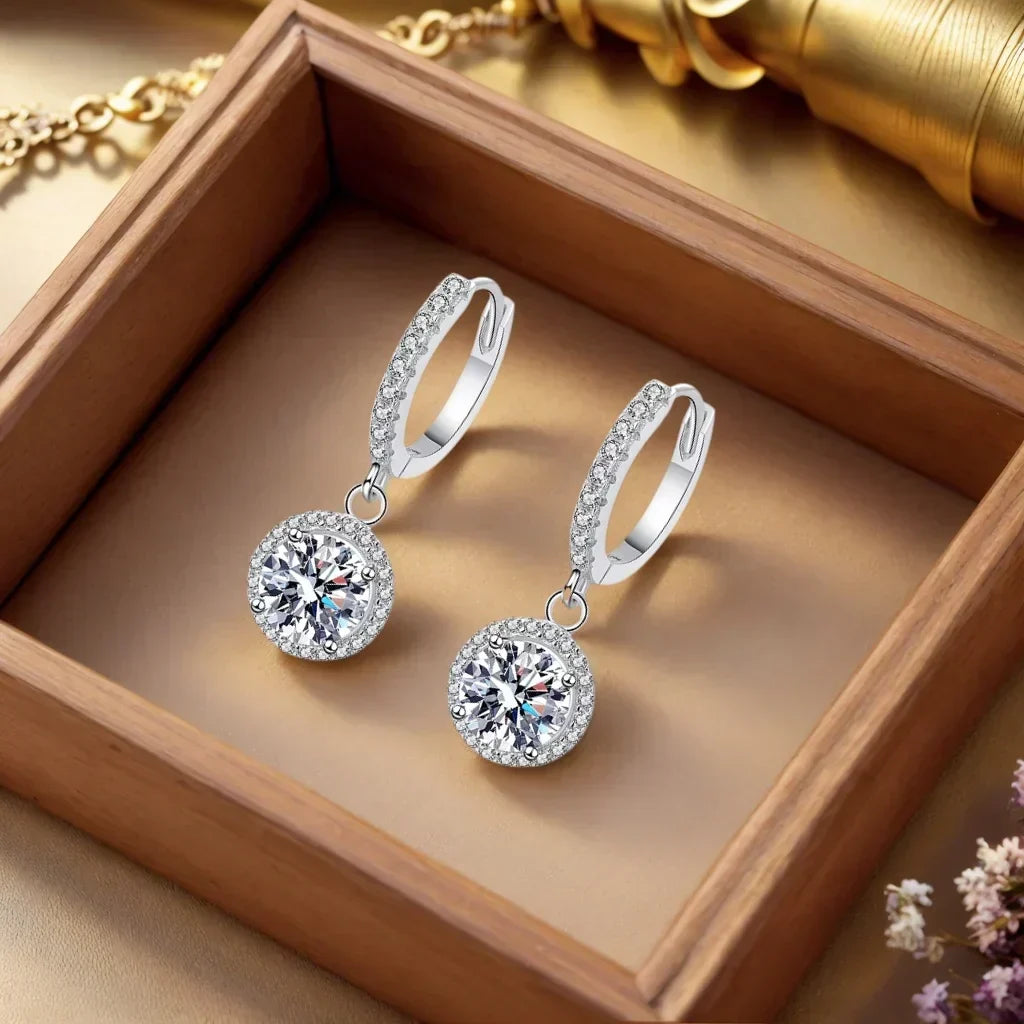 1 Carat Moissanite Sterling Silver Earrings – Exclusive Edition