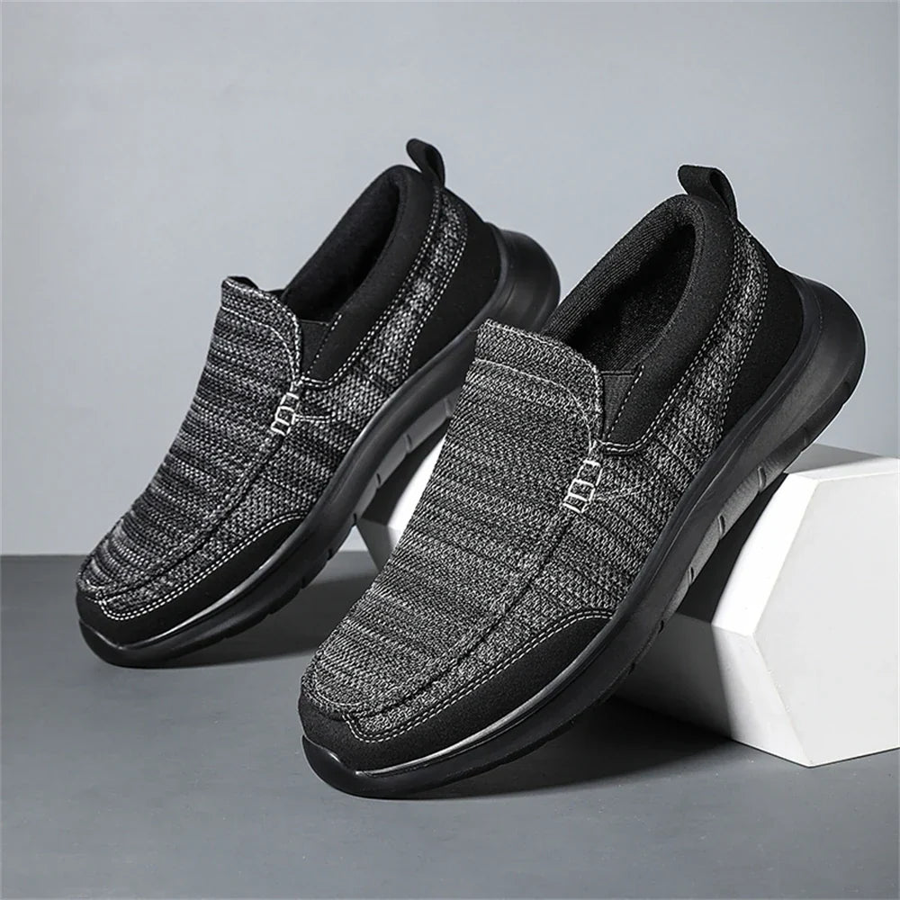 Knit Slip-On Shoes with Rubber Sole