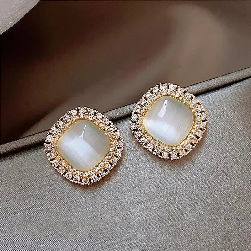Opal Zirconia Stud Earrings - Limited Edition