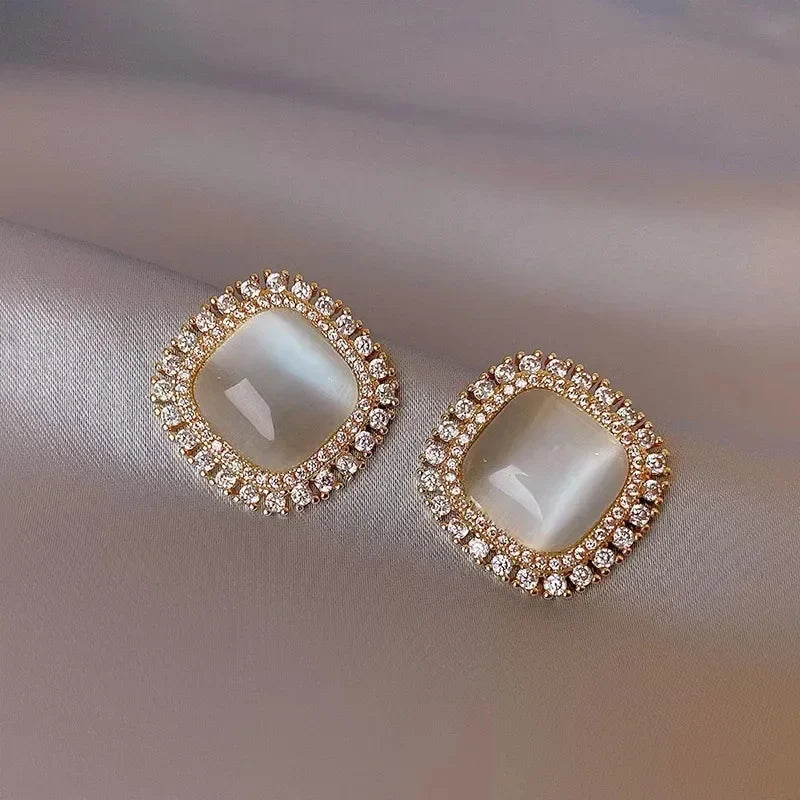 Opal Zirconia Stud Earrings - Limited Edition