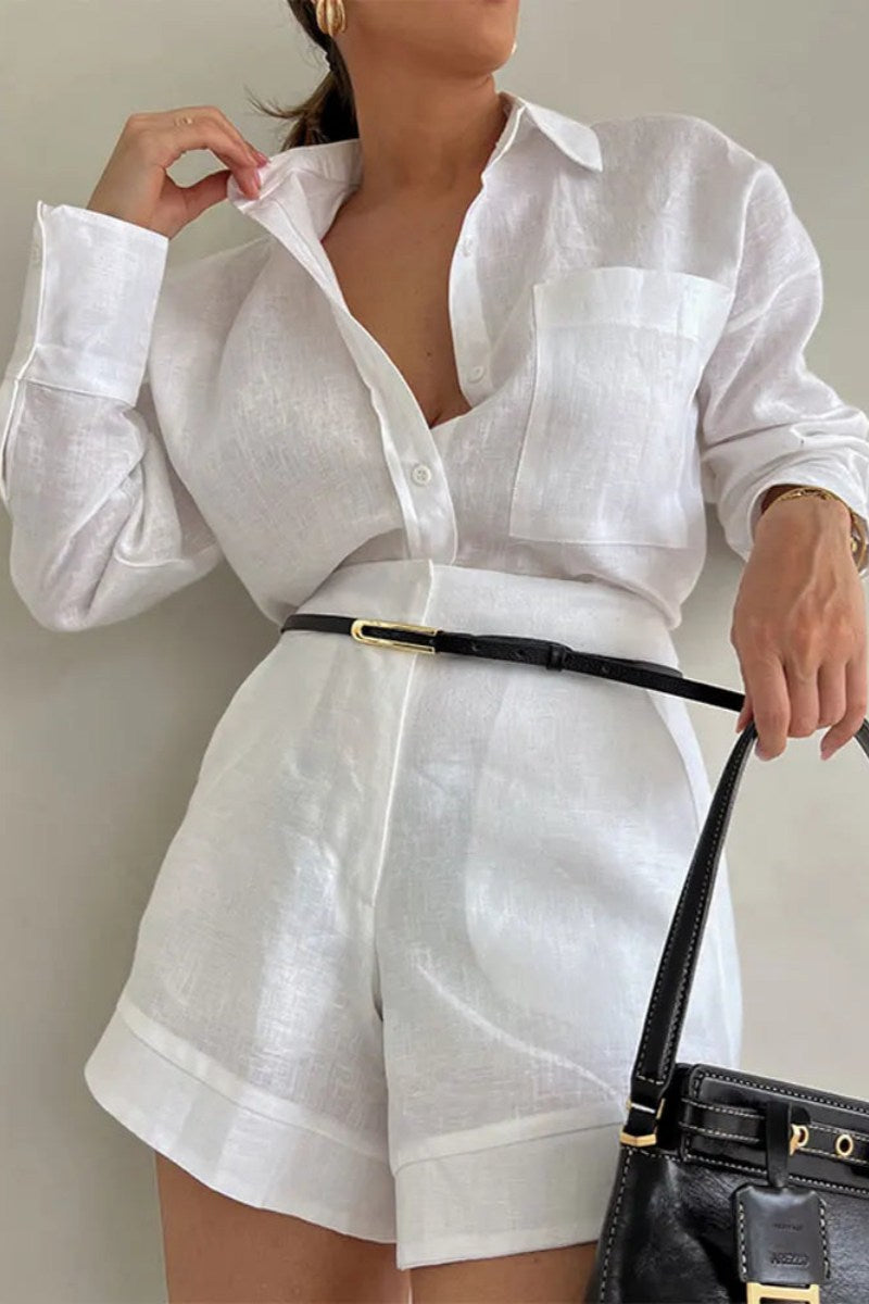 Coordinated Senela Cotton Linen Blend Two Piece Set