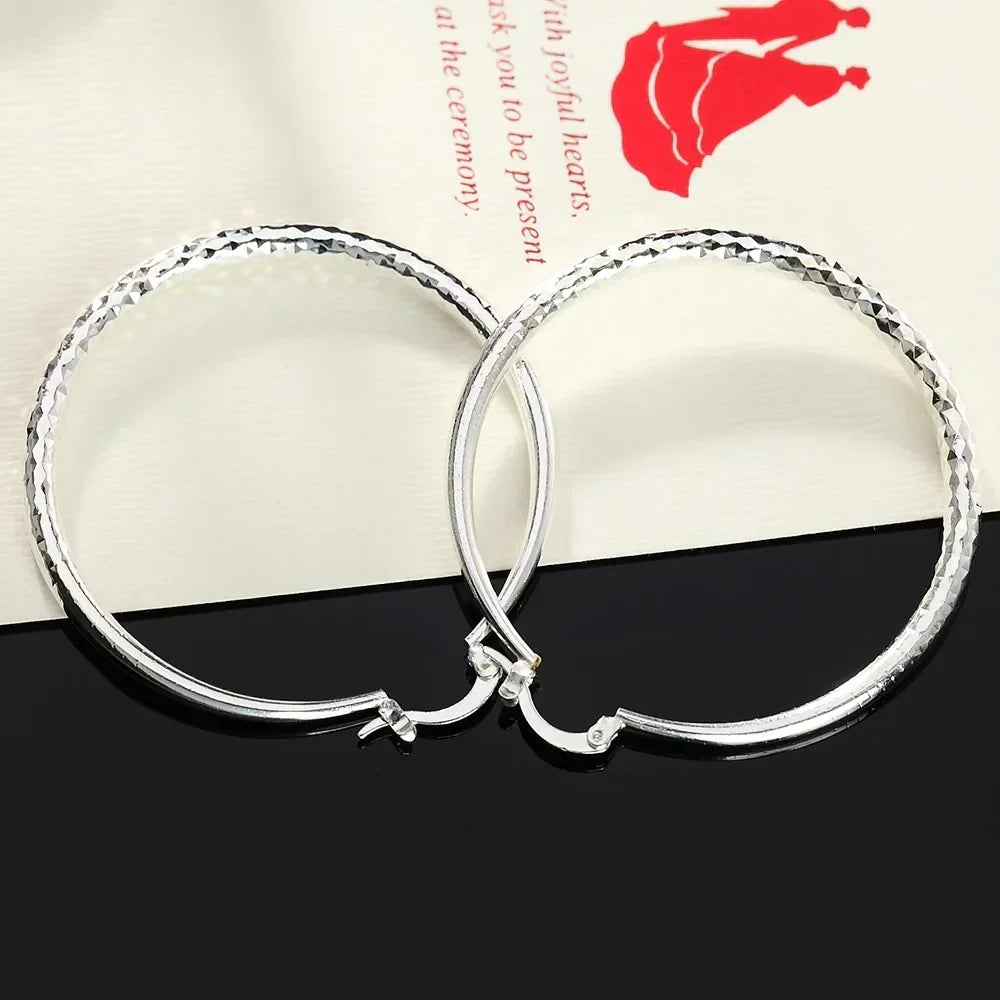 Exclusive Italian Sterling Silver Hoop Earrings - Limited Edition Elegance Collection