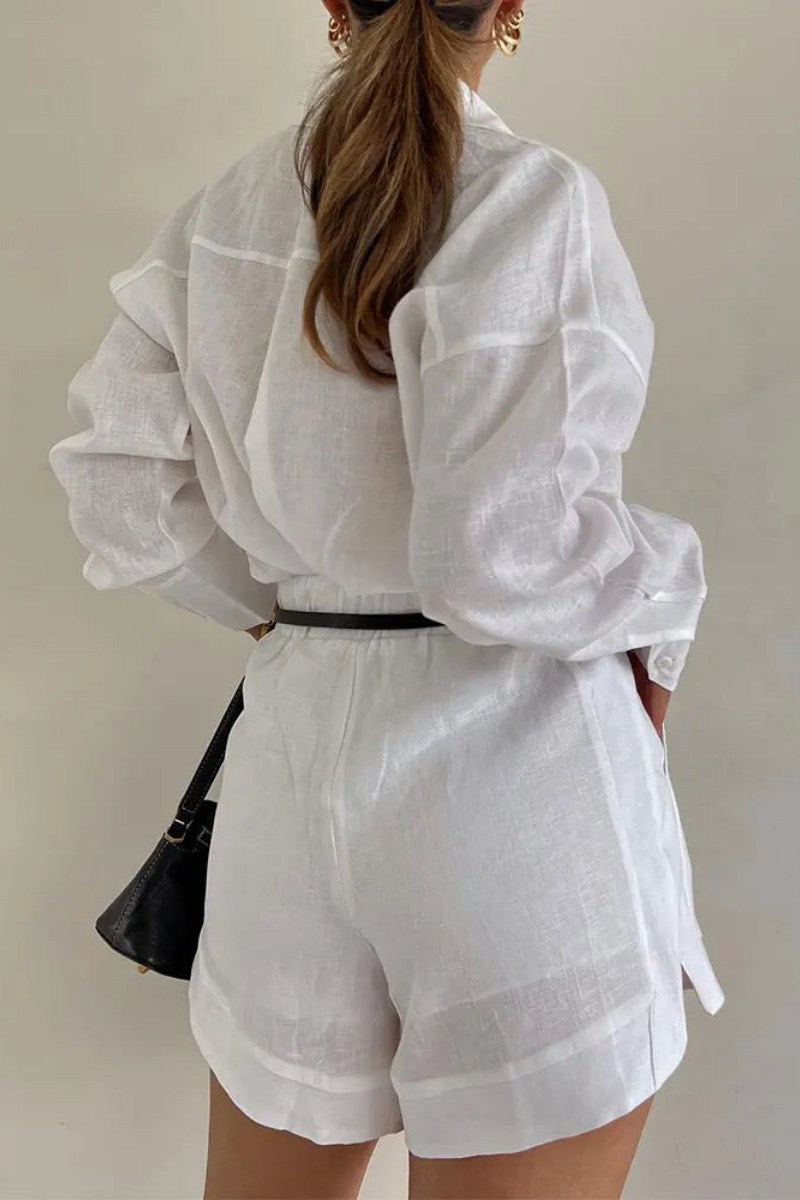Coordinated Senela Cotton Linen Blend Two Piece Set
