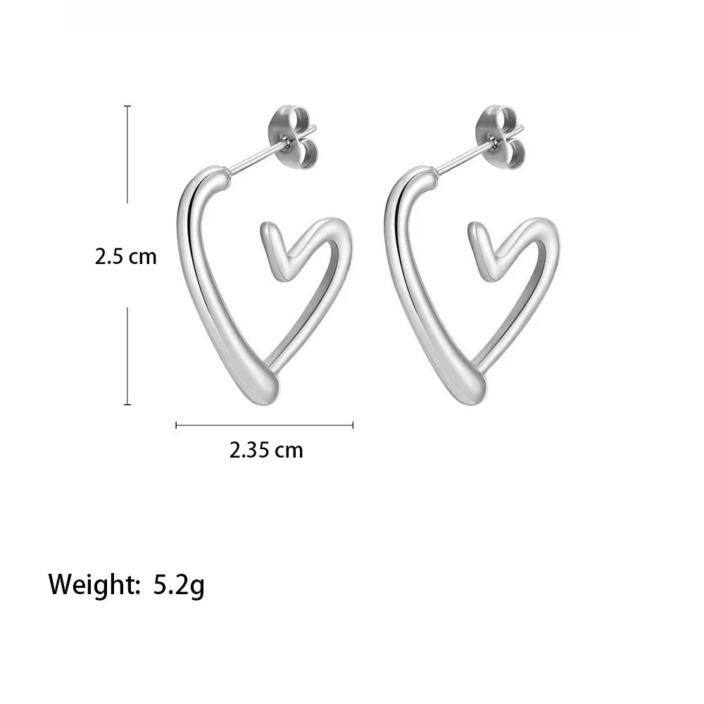 Rose Gold Heart Earrings - Handcrafted Exclusive Collection